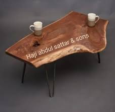 Wood Rectangular Live Edge Coffee Table