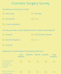 cosmetic surgery survey template