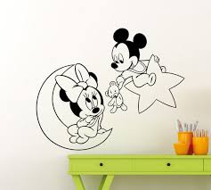 Mickey Minnie Mouse Wall Sticker Moon