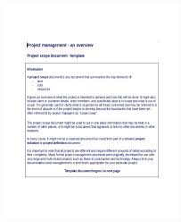 Project Scope Document Template Technical Example Of Work