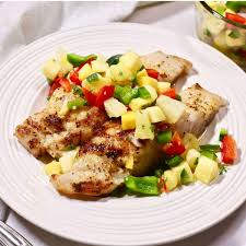 easy grilled grouper with mango salsa