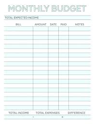 Simple Household Budget Template Ideas Printable Form