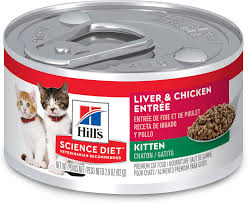 Hills Science Diet Kitten Liver Chicken Entree Canned Cat Food 2 9 Oz Case Of 24