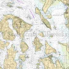 Washington San Juan Islands Nautical Chart Decor