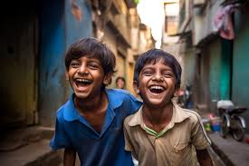 indian children playing happy childhood