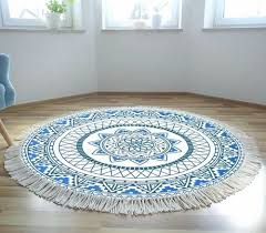 round boho rug and tation mat