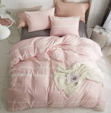 Pink Striped Duvet Cover