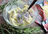 butter with rosemary or other edible flowers