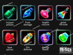 game potions cartoon gl jars of