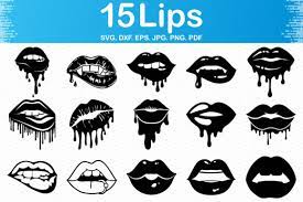 15 dripping lips clipart grafik von