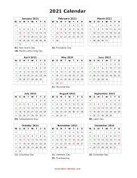 The best of free printable 2021 yearly calendar templates available in editable word format. Download Blank Calendar 2021 With Us Holidays 12 Months On One Page Vertical