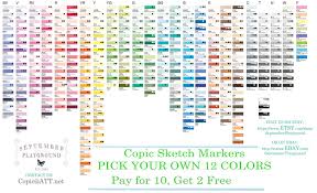 Copic Sketch Color Chart At Paintingvalley Com Explore