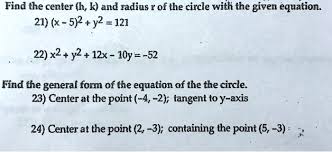 Circle With The Given Equation