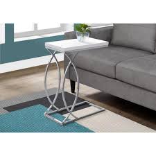 White End Table With Metal Base Hd3184