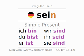 present german sein all forms of