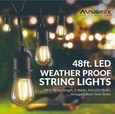 48ft ip65 waterproof led string lights