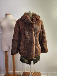 Vintage Brown Rabbit Fur Coat Size