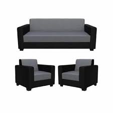 modern grey black hall wooden sofa set