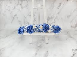 This one was created with royal blue accents by special request. Flower Crown Royal Blue Blue Wedding Hair Accessories Floral Head Wreath
