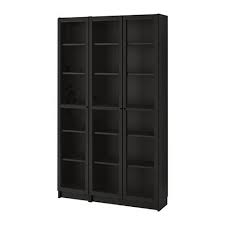 oxberg bookcase with glass doors black