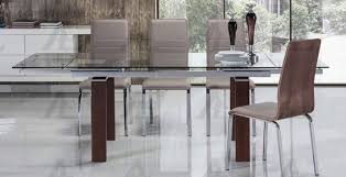 Clear Glass Top Extendable Dining Table