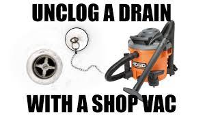 unclog a drain with a vac you