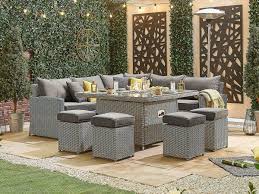 Casual Corner Dining Rattan Fire Pit