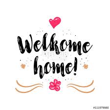 Welcome Home Artistic Greeting Card Poster With Calligraphy Black