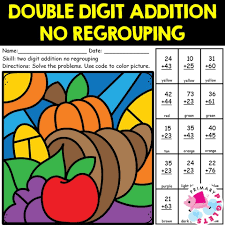 double digit addition thanksgiving