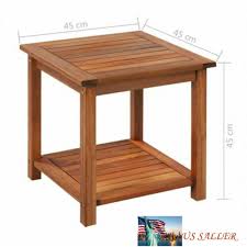 Side Table Solid Acacia Wood Indoor