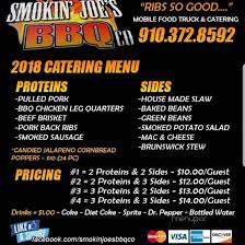 menu of smokin joe s bbq jacksonville nc