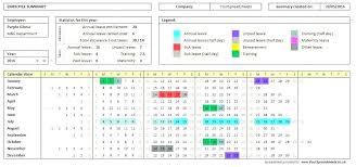 Excel Holiday Calendar Spreadsheet For Vacation Tracking Template
