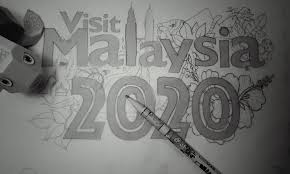 Mahathir launching the visit malaysia 2020 campaign logo as tourism, arts and culture minister mohamaddin ketapi looks on; M Sians Are Challenged To Fix The Visit Malaysia 2020 Logo In 15 Minutes