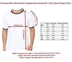 Mens International T Shirt Size Chart Edge Engineering And