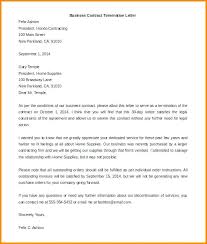 Termination Letter Format Doc Contract Cancellation Template