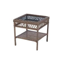 Match Wicker Outdoor Patio Side Table