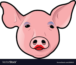 pig with lipstick royalty free vector