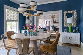 Dining room with blue wallpaper. 75 Beautiful Blue Dining Room Pictures Ideas July 2021 Houzz