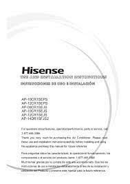 user manual hisense ap 10cr1seps