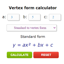 Standard To Vertex Form Calculator