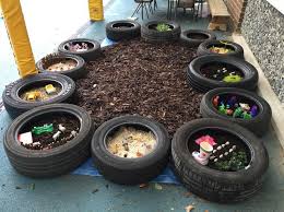 ideas for reusing tyres in outdoor play