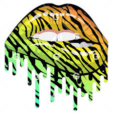 rainbow tiger drip lips svg svged