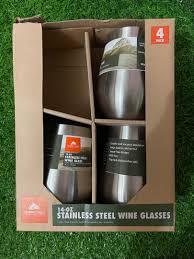 stainless wine glasses set of 3 tv