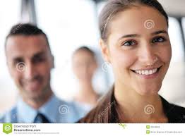 Business woman with her staff in background at office - business-woman-her-staff-background-office-happy-young-women-people-group-modern-bright-indoors-33549589