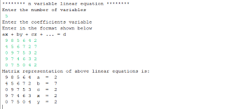 Linear Equations In Matrix Form
