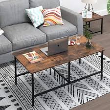 A wide range of living room coffee table sets: Buy Homfa Living Room Coffee Table Set Of 3 Nesting Coffee Table Set Occasional Set With 2 Sofa Side End Tables Vintage Utility Furniture For Home Office Online In Indonesia B08c2xzrxd