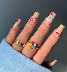designs for bright summer acrylic nails