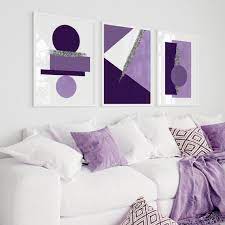 Silver Wall Art Purple Prints Purple