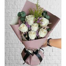 6 white roses bouquet to cebu