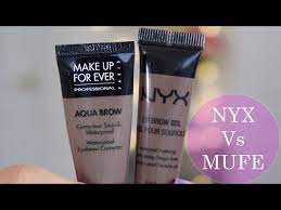 nyx gel eyebrow vs mufe aqua brow